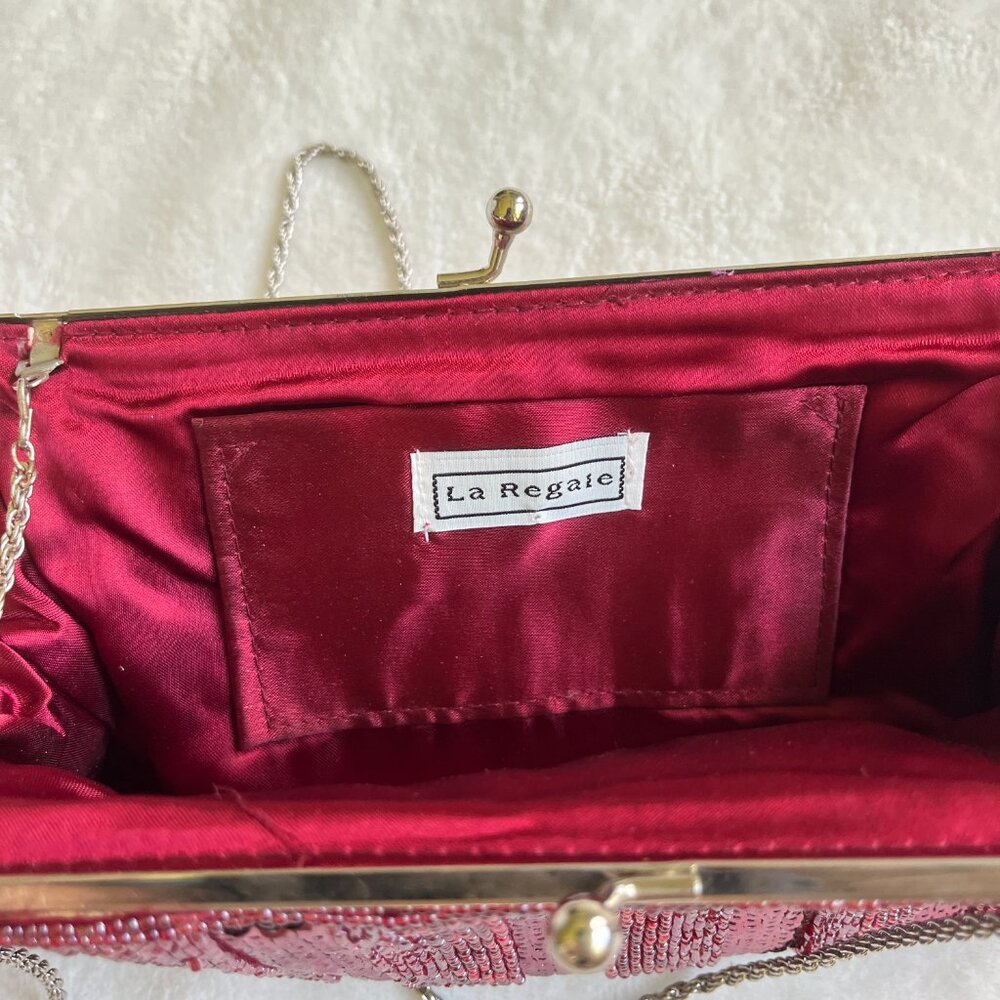 2/$50 🌸 VTG La Regale Pink Sequin Evening Bag - Picture 5 of 5